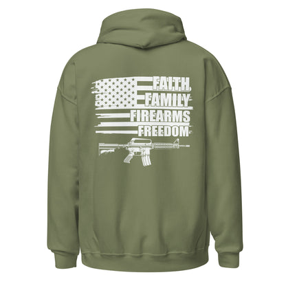 Women Hoodie "Faith Family Firearms Freedom"