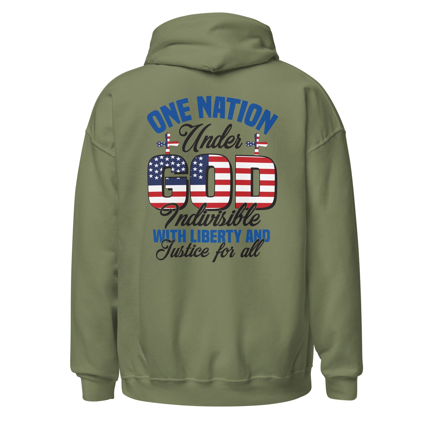 Patriotic Hoodie for Woman "One Nation Under God - Indivisible with Liberty and Justice for all" H220021