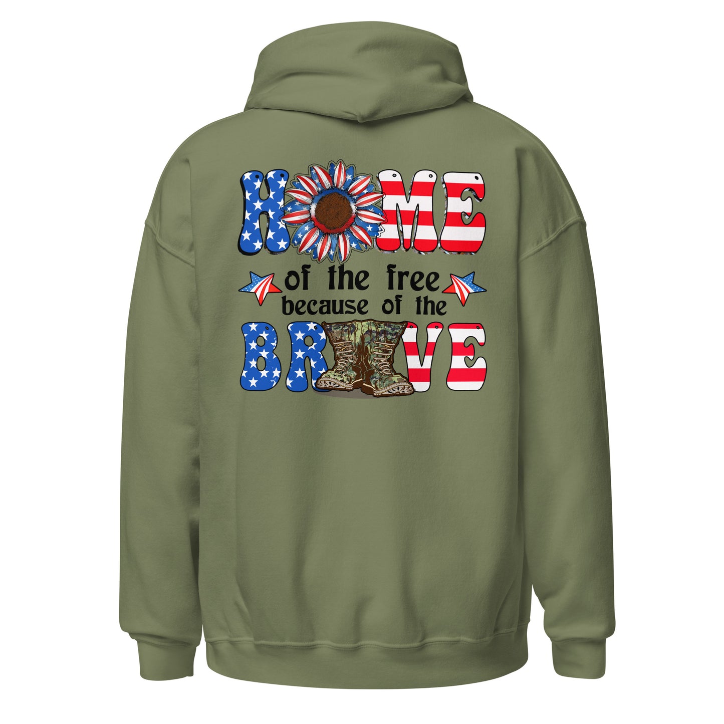 Patriotic Hoodie for Woman "Home of the Free because of the Brave" H220026