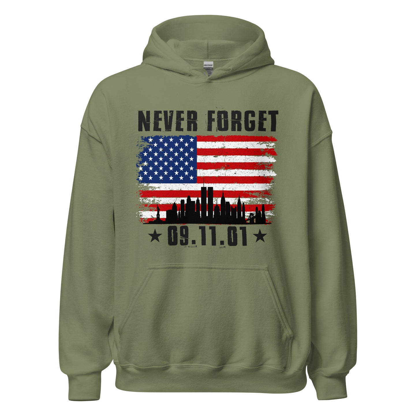 Patriotic Hoodie for Woman "Never Forget 09.11.01" H220023