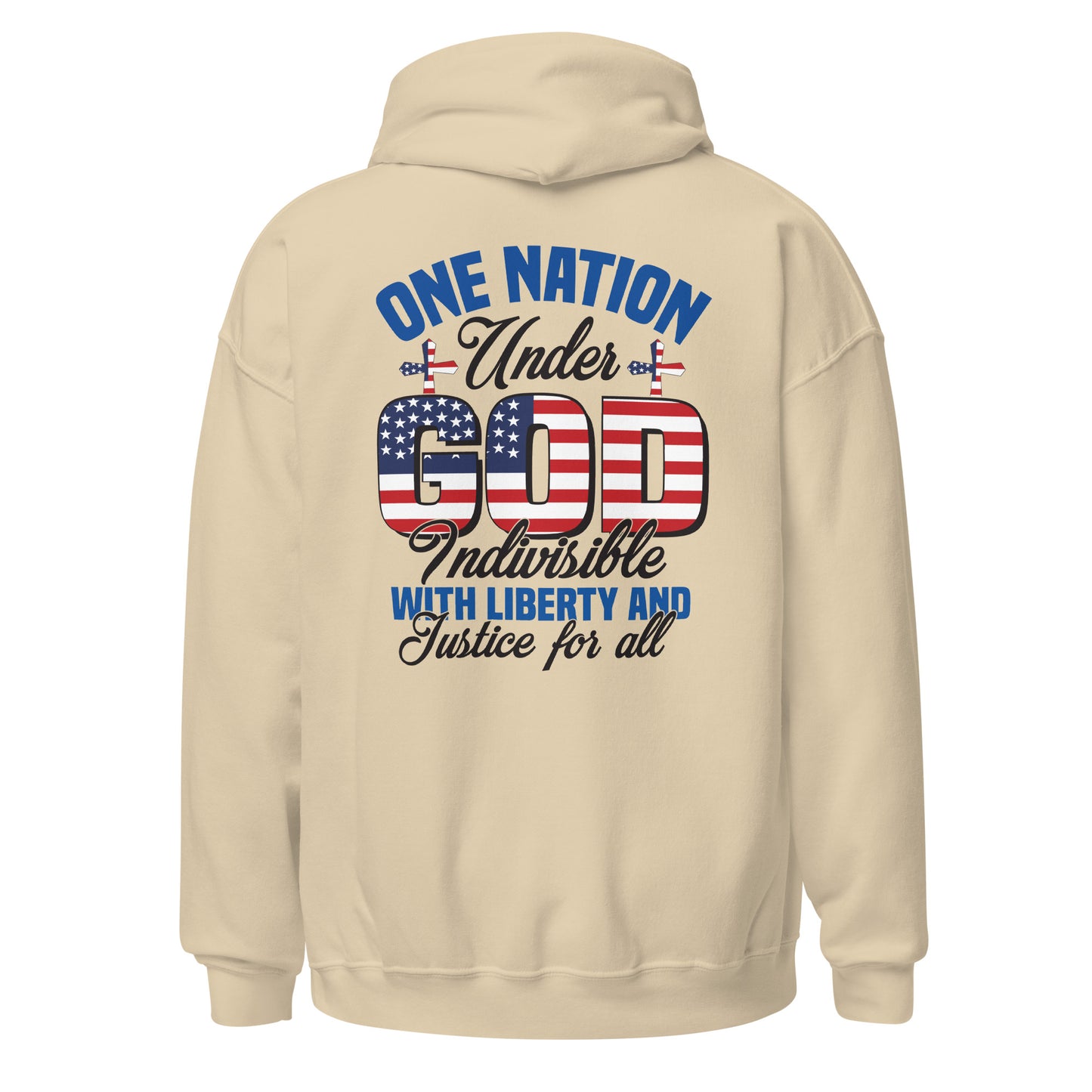 Patriotic Hoodie for Woman "One Nation Under God - Indivisible with Liberty and Justice for all" H220021