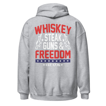 Men's Hoodie "Whiskey Steak Guns & Freedom"