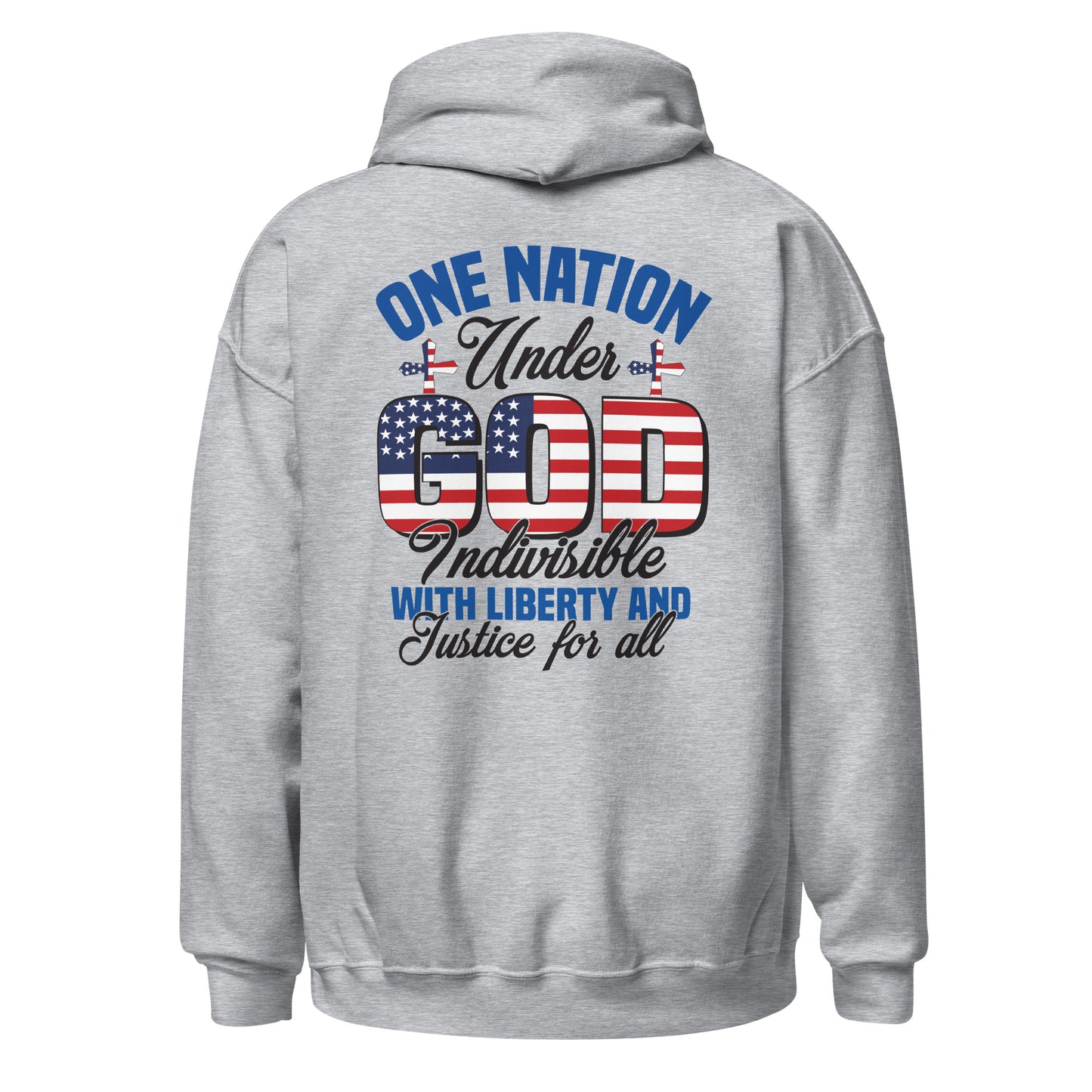 Patriotic Hoodie for Woman "One Nation Under God - Indivisible with Liberty and Justice for all" H220021