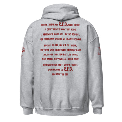 Unisex Hoodie "Courage wears R.E.D."