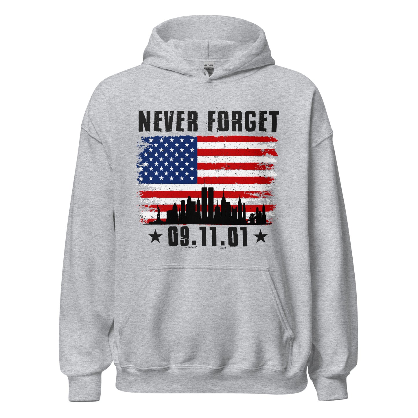 Patriotic Hoodie for Woman "Never Forget 09.11.01" H220023