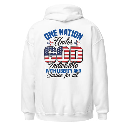 Patriotic Hoodie for Woman "One Nation Under God - Indivisible with Liberty and Justice for all" H220021