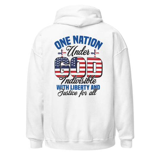 Patriotic Hoodie for Woman "One Nation Under God - Indivisible with Liberty and Justice for all" H220021