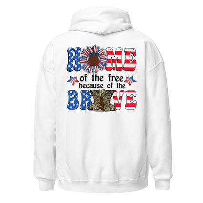 Patriotic Hoodie for Woman "Home of the Free because of the Brave" H220026