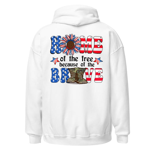 Patriotic Hoodie for Woman "Home of the Free because of the Brave" H220026