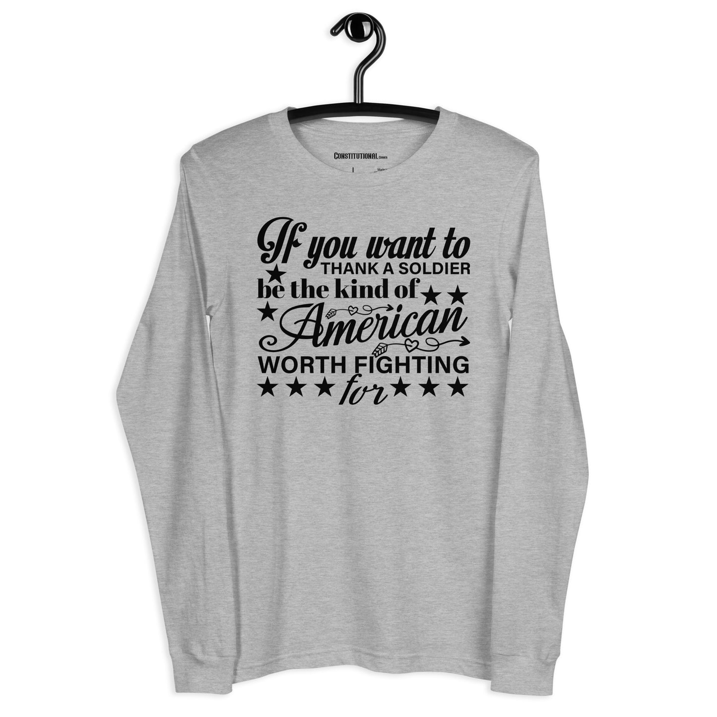 Patriotic Long Sleeve Tee Women "If you want to Thank a Soldier..." LS200003