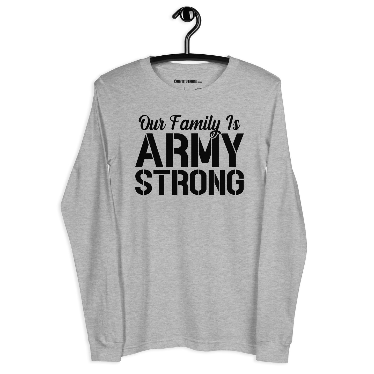 Patriotic Long Sleeve Tee Women "Our Family is Army Strong" LS200005