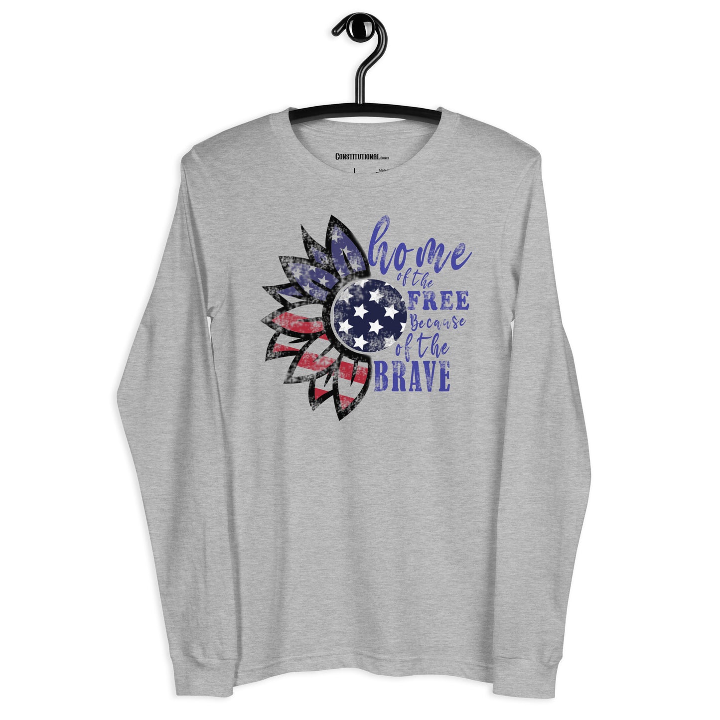 Patriotic Long Sleeve Tee Women "Home of the Free because of the Brave" LS200014