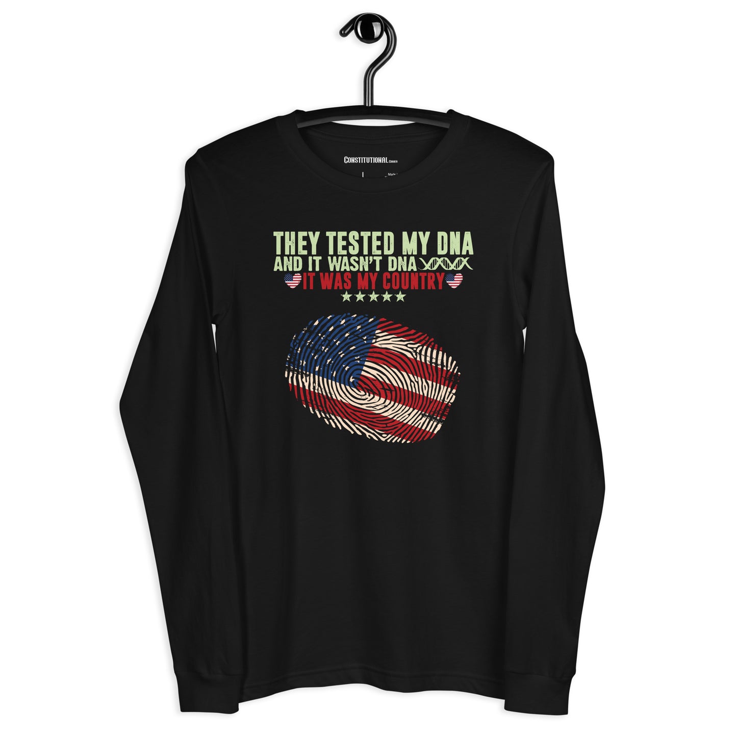 Patriotic Long Sleeve Tee Women "Tested My DNA" LS200015