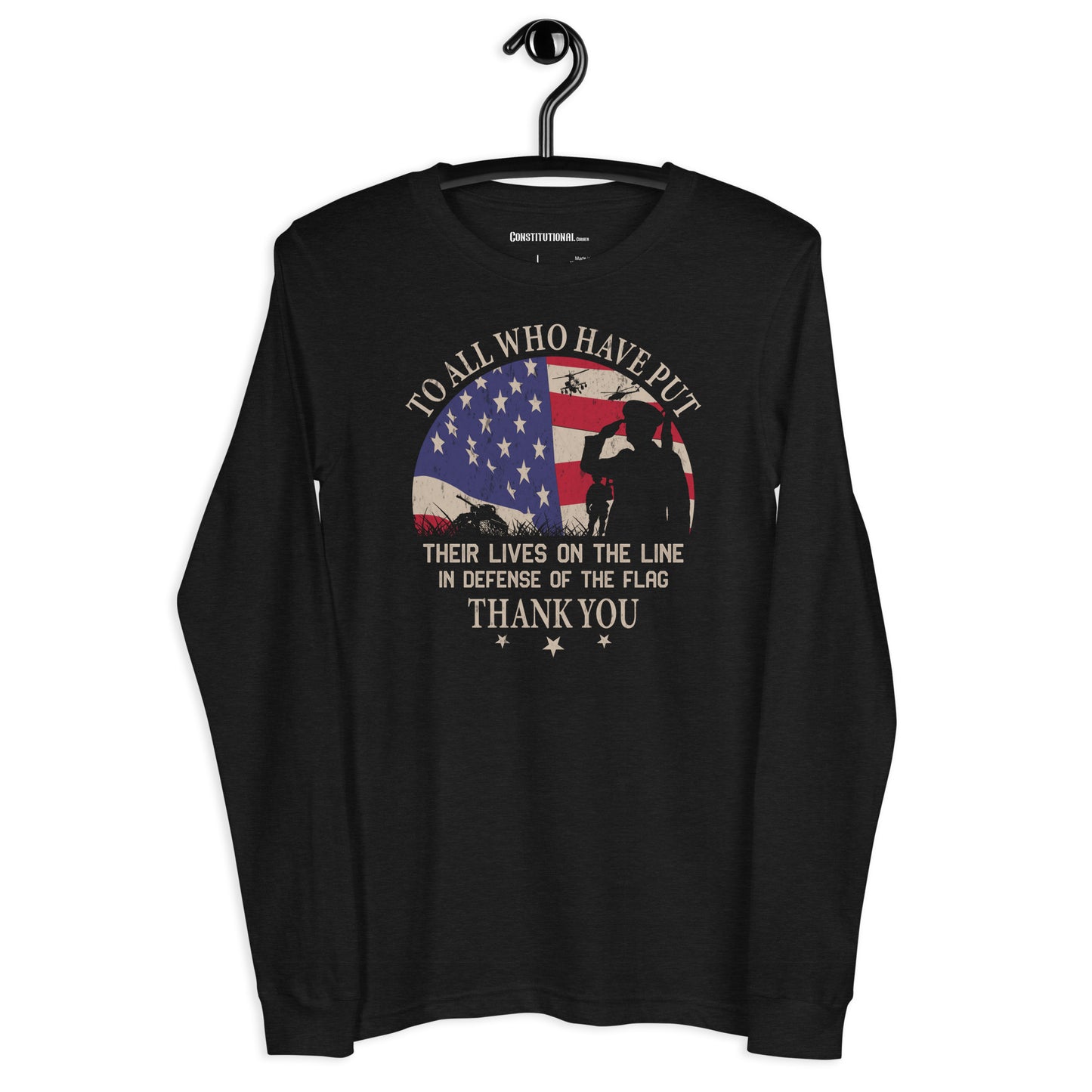 Patriotic Long Sleeve Tee Women "Thank You" LS200004