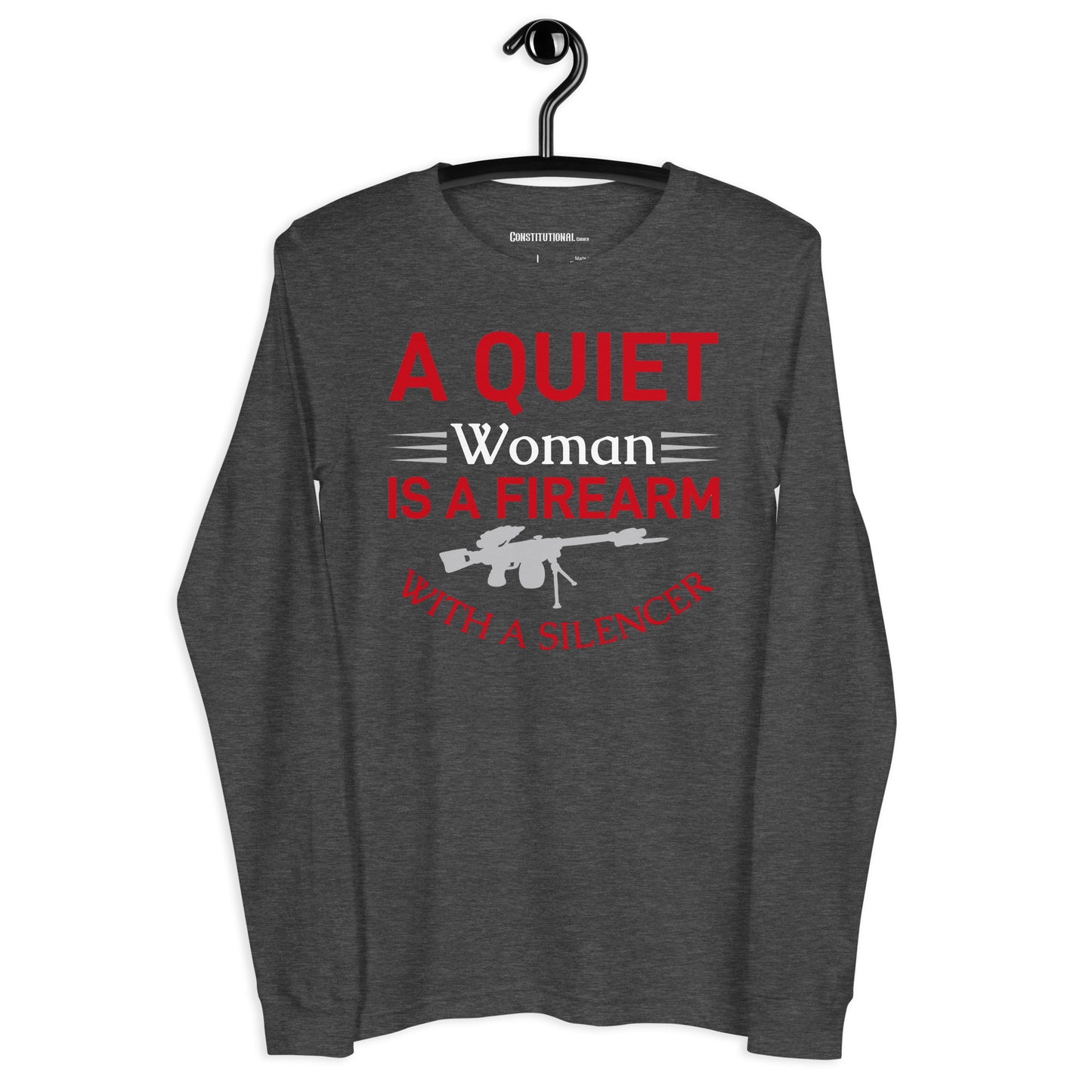 Patriotic Long Sleeve Tee Women "A Quiet Woman" LS200002