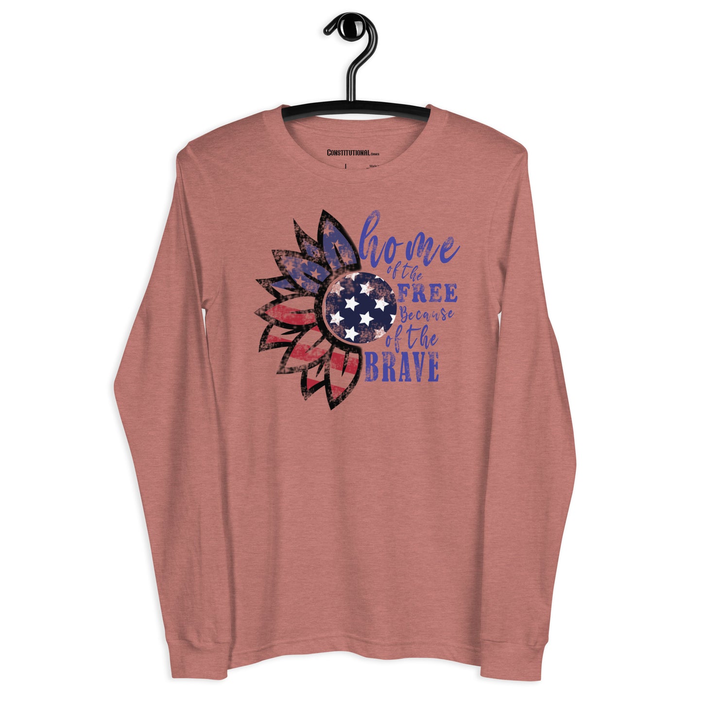 Patriotic Long Sleeve Tee Women "Home of the Free because of the Brave" LS200014