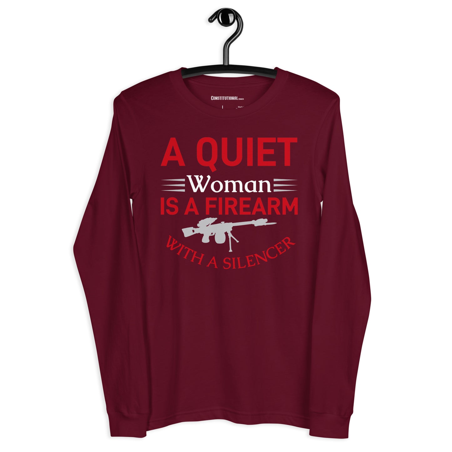 Patriotic Long Sleeve Tee Women "A Quiet Woman" LS200002