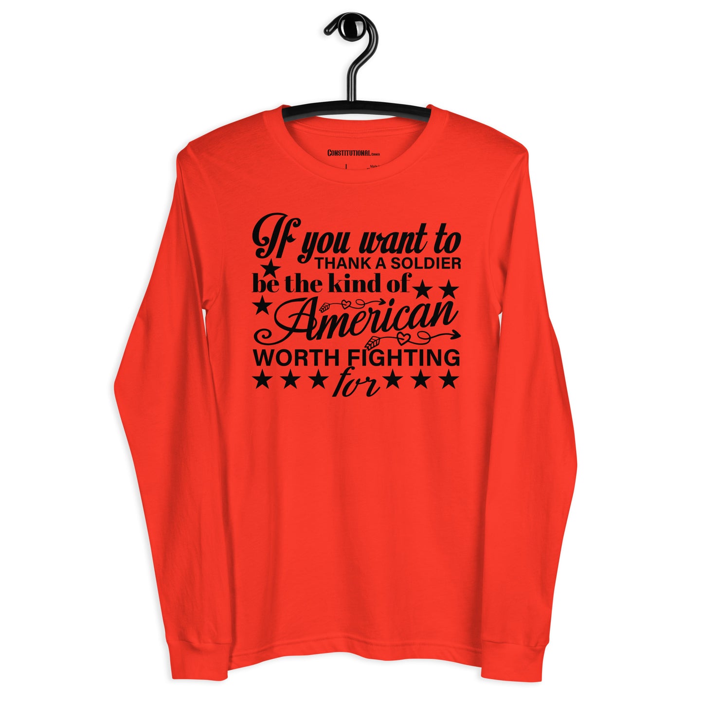 Patriotic Long Sleeve Tee Women "If you want to Thank a Soldier..." LS200003