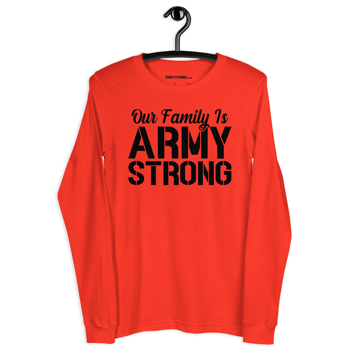 Patriotic Long Sleeve Tee Women "Our Family is Army Strong" LS200005