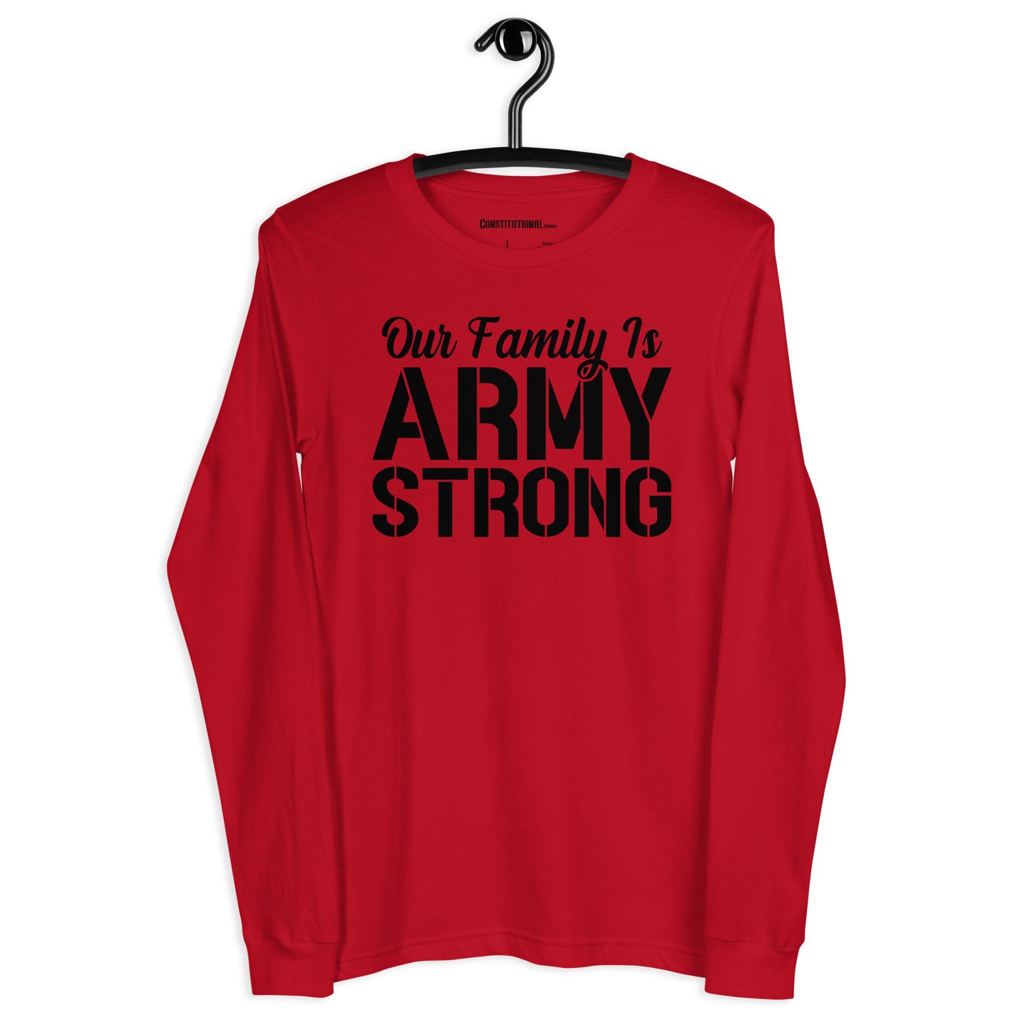 Patriotic Long Sleeve Tee Women "Our Family is Army Strong" LS200005