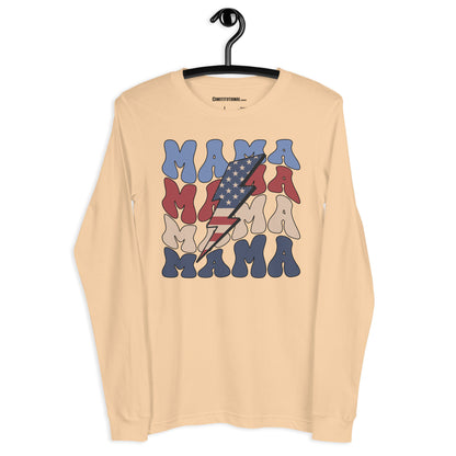 Patriotic Long Sleeve Tee Women "MAMA" LS200001