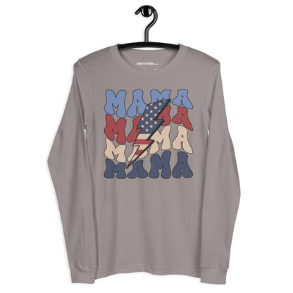 Patriotic Long Sleeve Tee Women "MAMA" LS200001