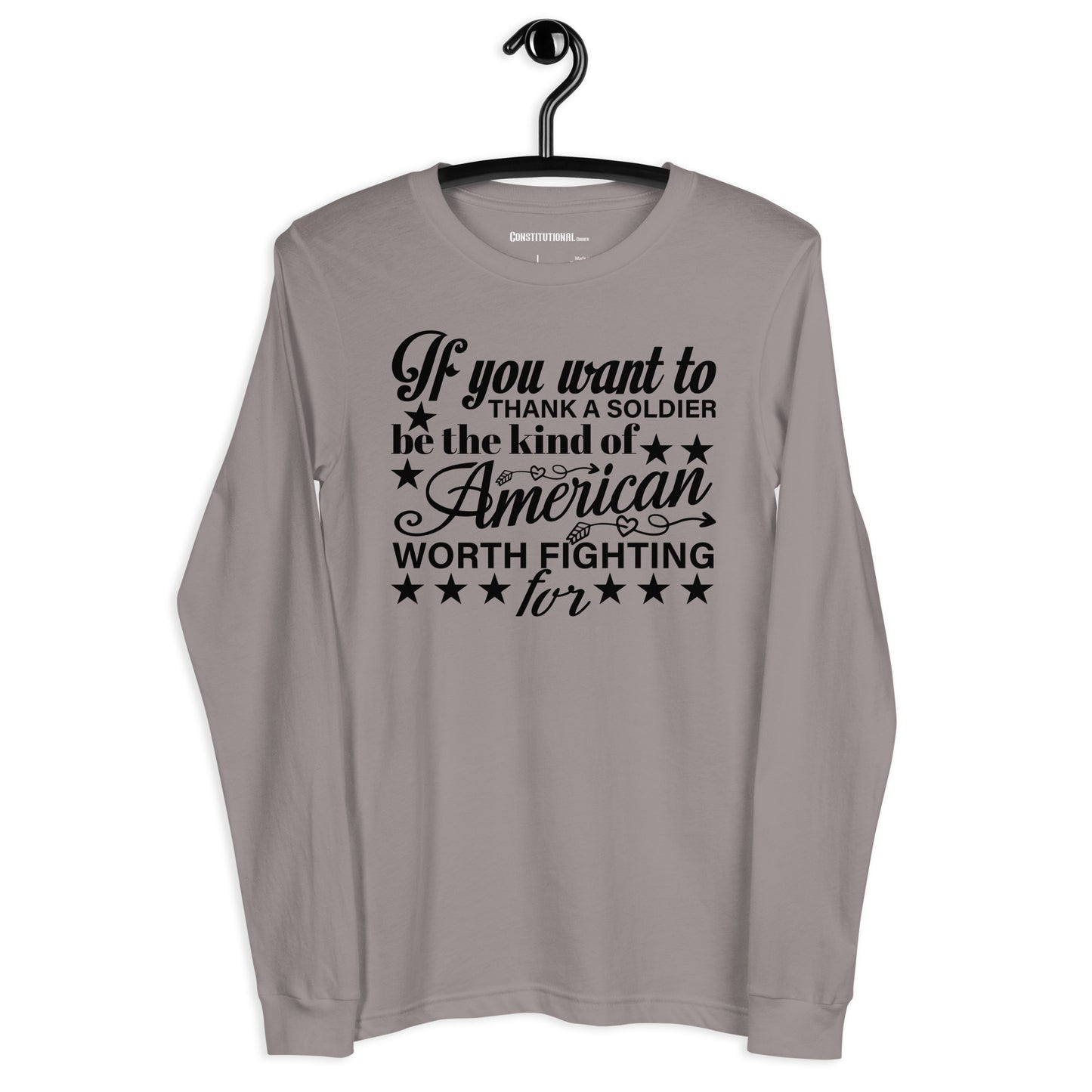 Patriotic Long Sleeve Tee Women "If you want to Thank a Soldier..." LS200003