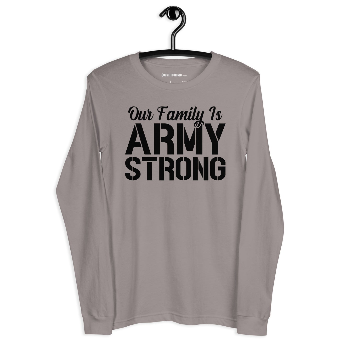 Patriotic Long Sleeve Tee Women "Our Family is Army Strong" LS200005