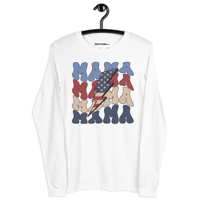 Patriotic Long Sleeve Tee Women "MAMA" LS200001