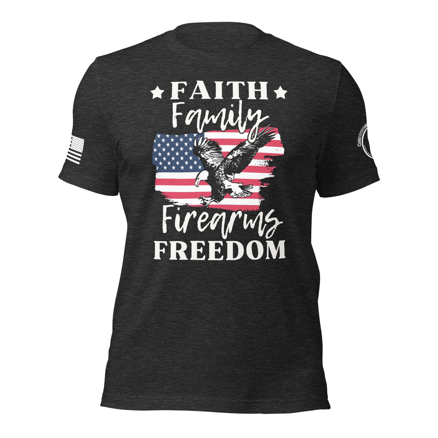 Unisex t-shirt "Faith Family Firearms Freedom"