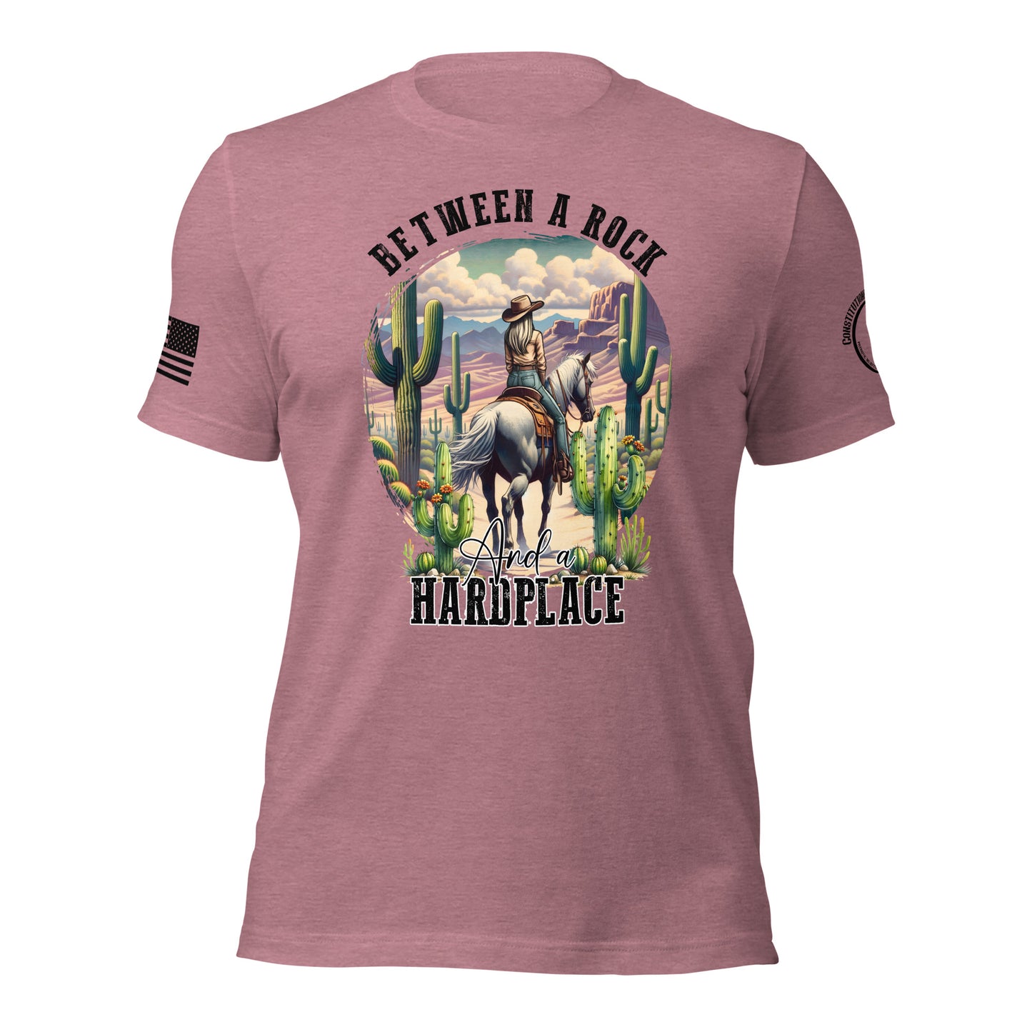 Women t-shirt "Between a Rock and a Hard Place"