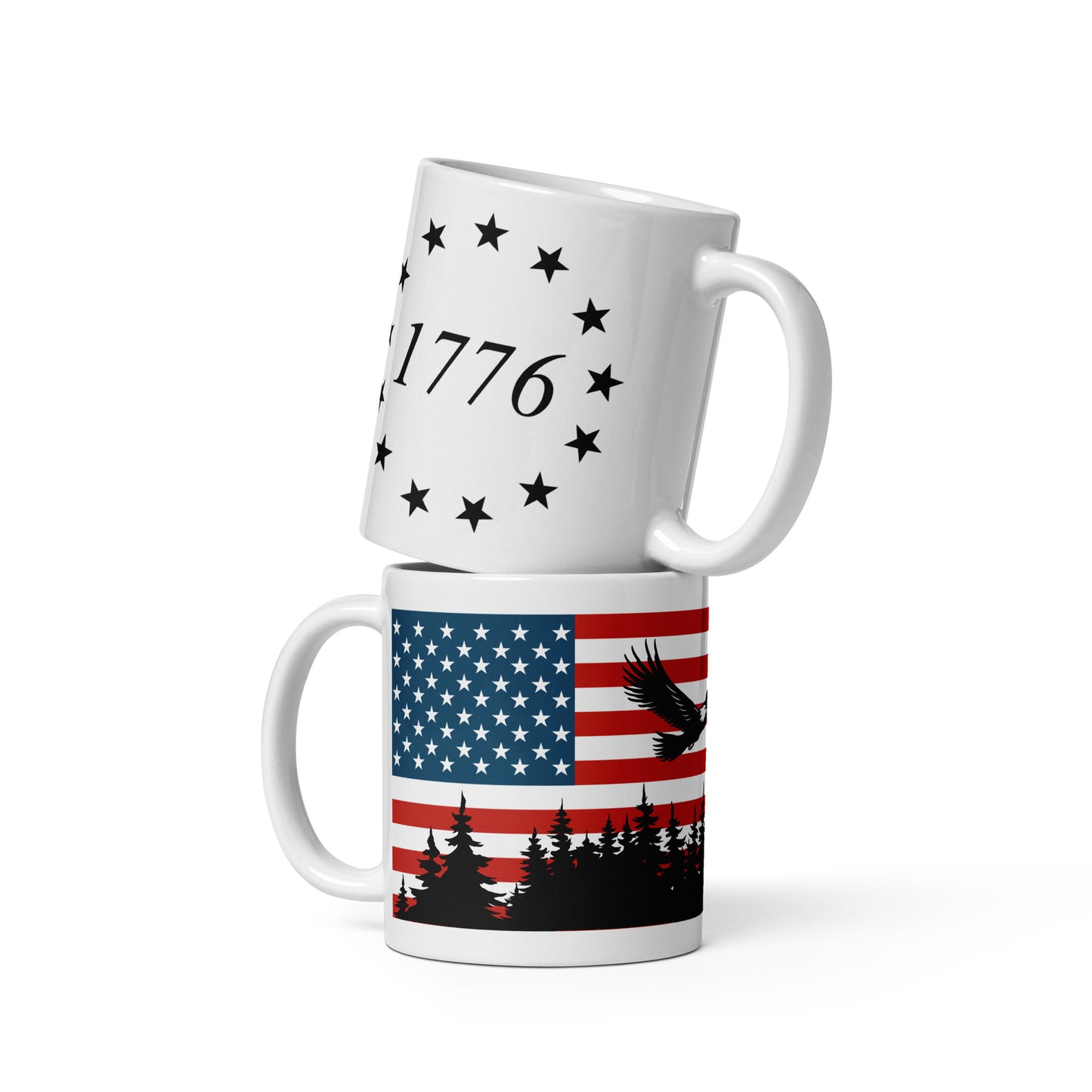 Patriotic Ceramic Mug White "1776 America" M830011