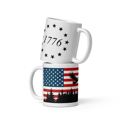 Patriotic Ceramic Mug White "1776 America" M830011