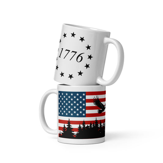 Patriotic Ceramic Mug White "1776 America" M830011