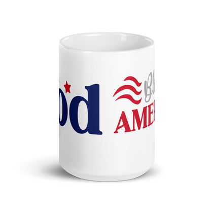 Patriotic Ceramic Mug White "God Bless America" M830003