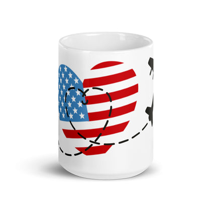 Patriotic Ceramic Mug White "Love to Travel in America" M830010