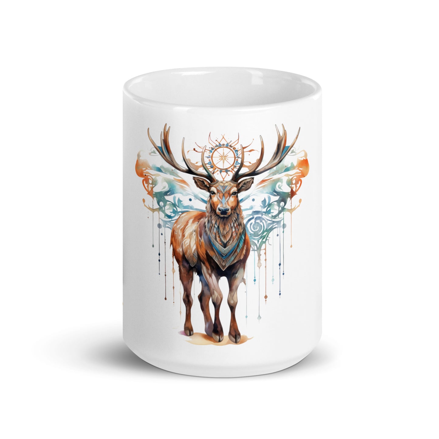 Patriotic Ceramic Mug White "Native Deer" M830012