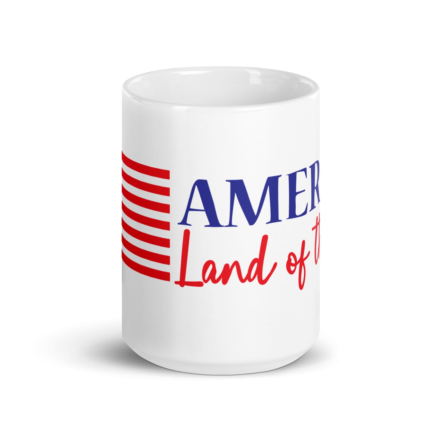 Patriotic Ceramic Mug White "America Land of the Free" M830014