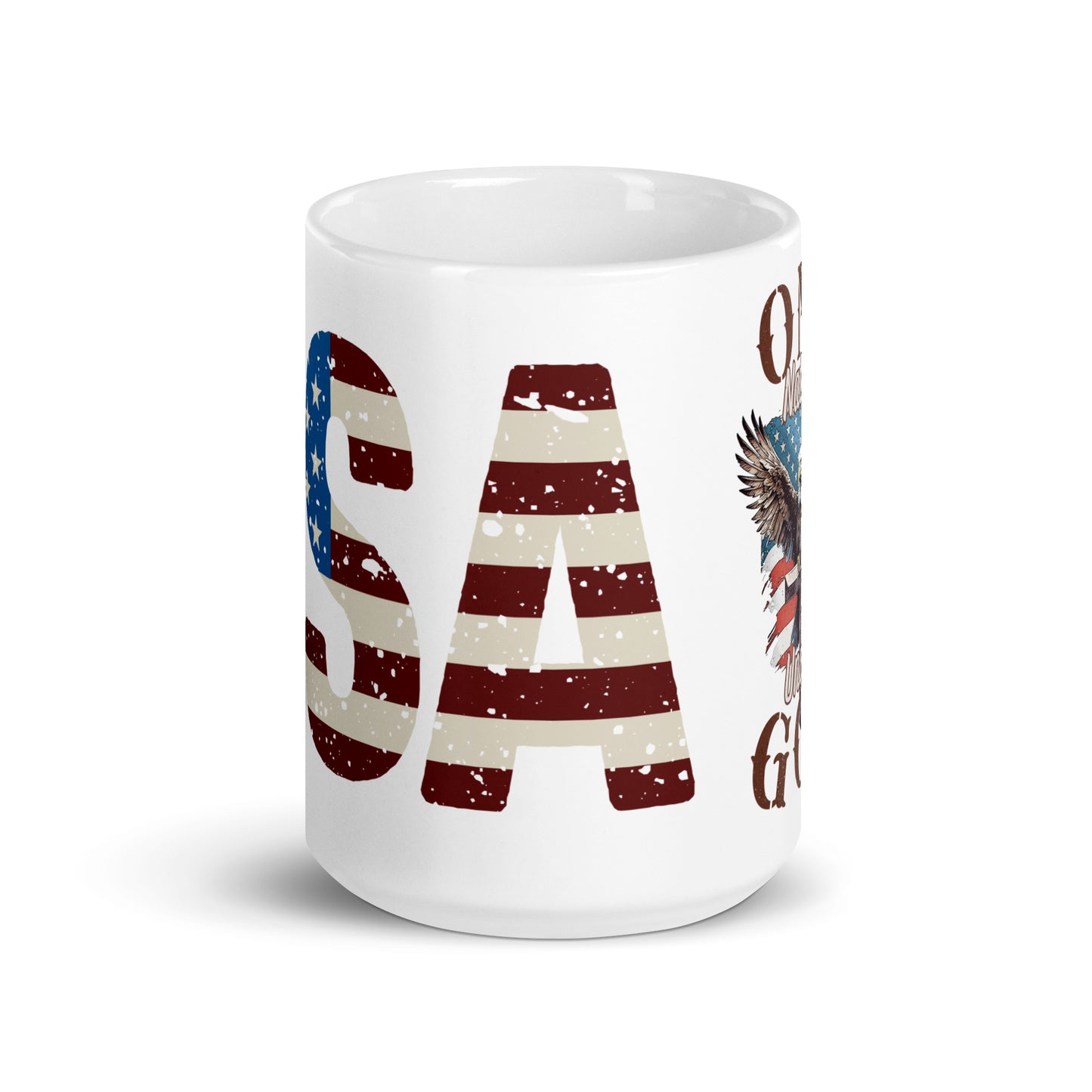 Patriotic Ceramic Mug White "USA One Nation Under God" M830019