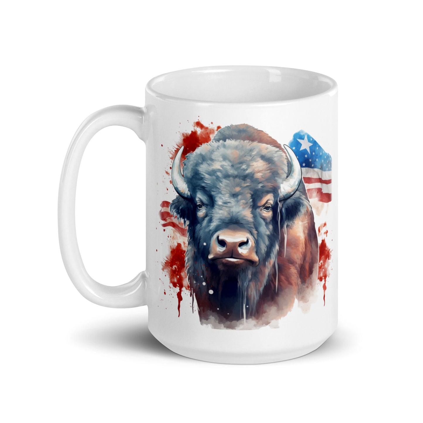 Patriotic Ceramic Mug White "American Bison" M830001