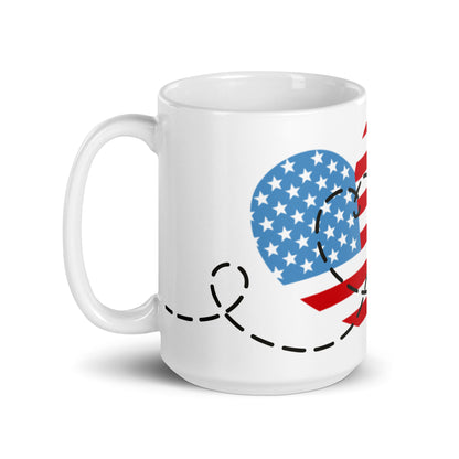 Patriotic Ceramic Mug White "Love to Travel in America" M830010