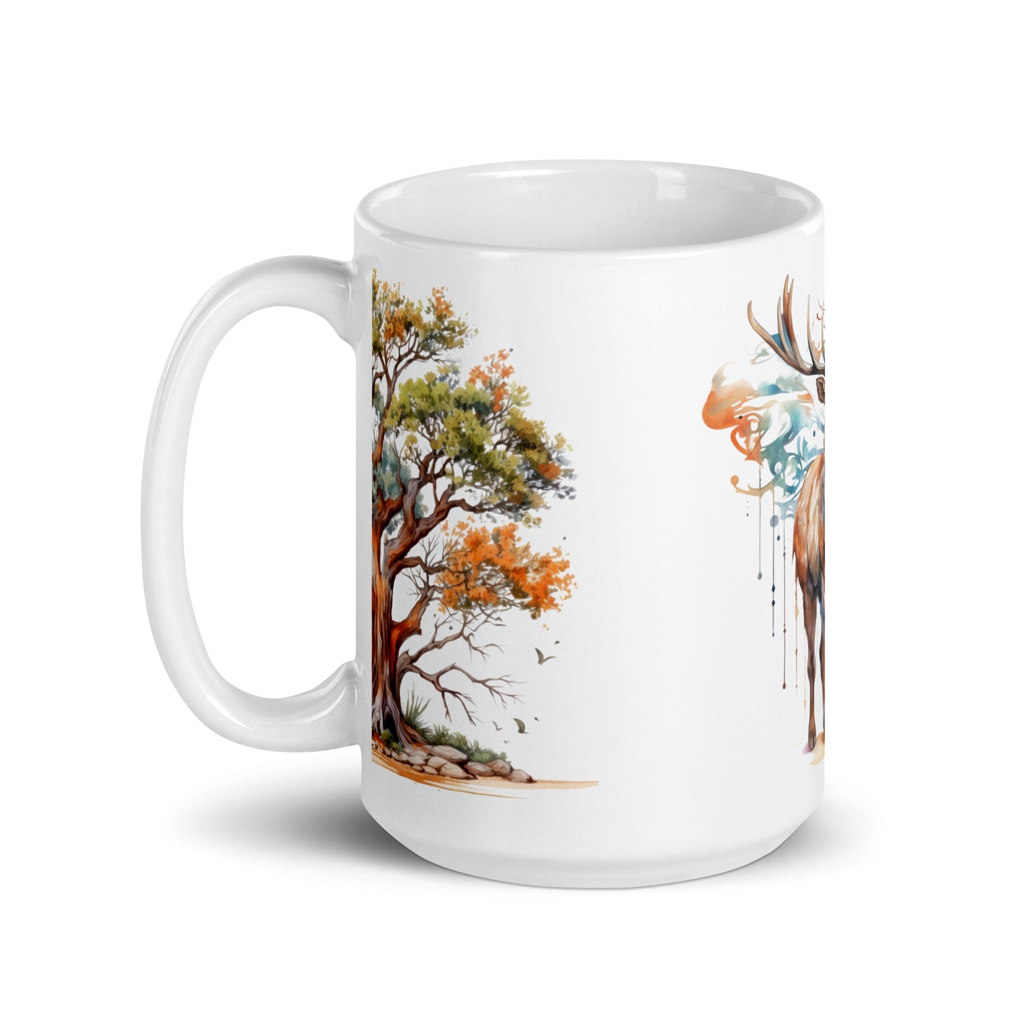 Patriotic Ceramic Mug White "Native Deer" M830012