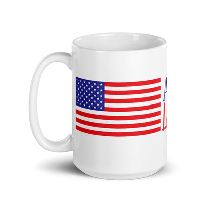 Patriotic Ceramic Mug White "America Land of the Free" M830014