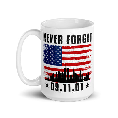 Patriotic Ceramic Mug White "Never Forget 09.11.01" M830018