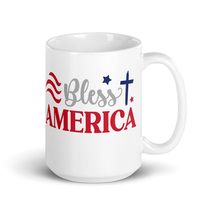 Patriotic Ceramic Mug White "God Bless America" M830003