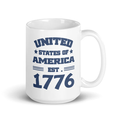 Patriotic Ceramic Mug White "United States Of America EST. 1776" M830008