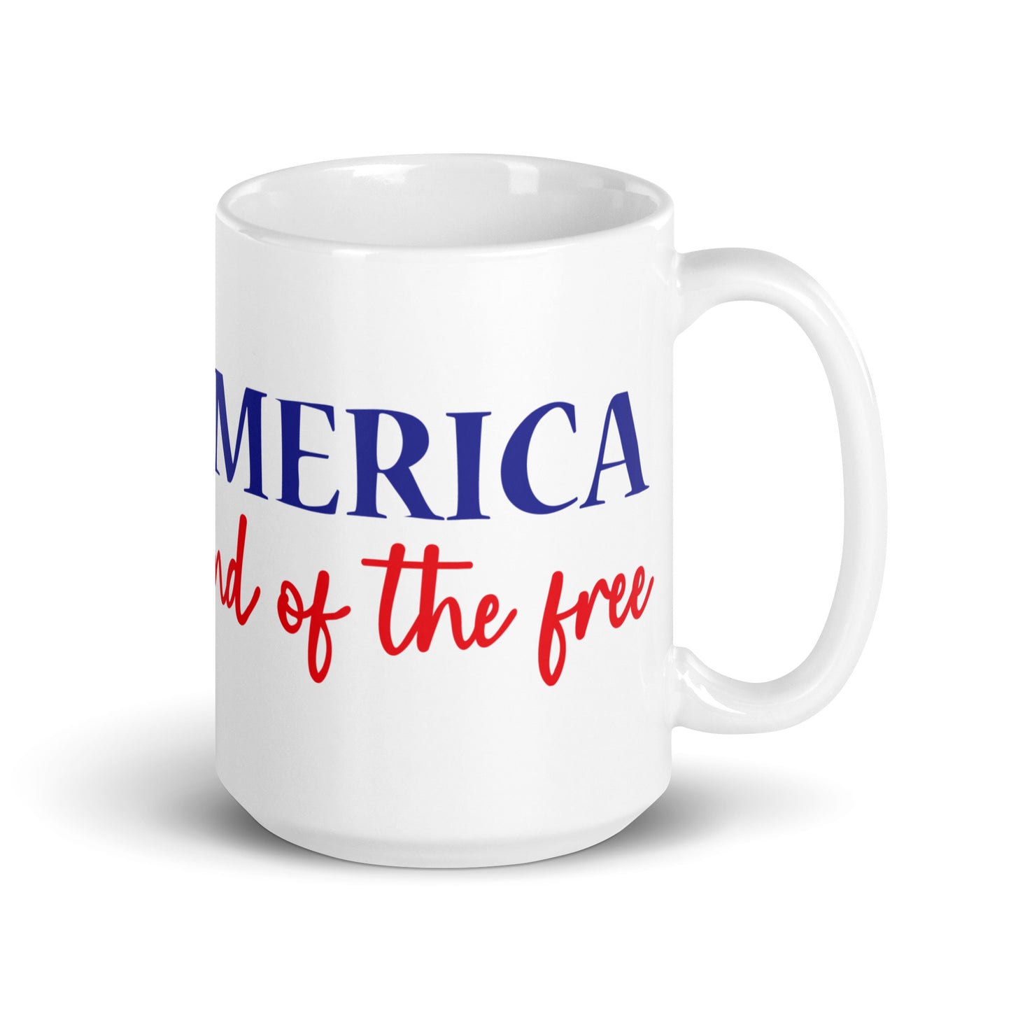 Patriotic Ceramic Mug White "America Land of the Free" M830014