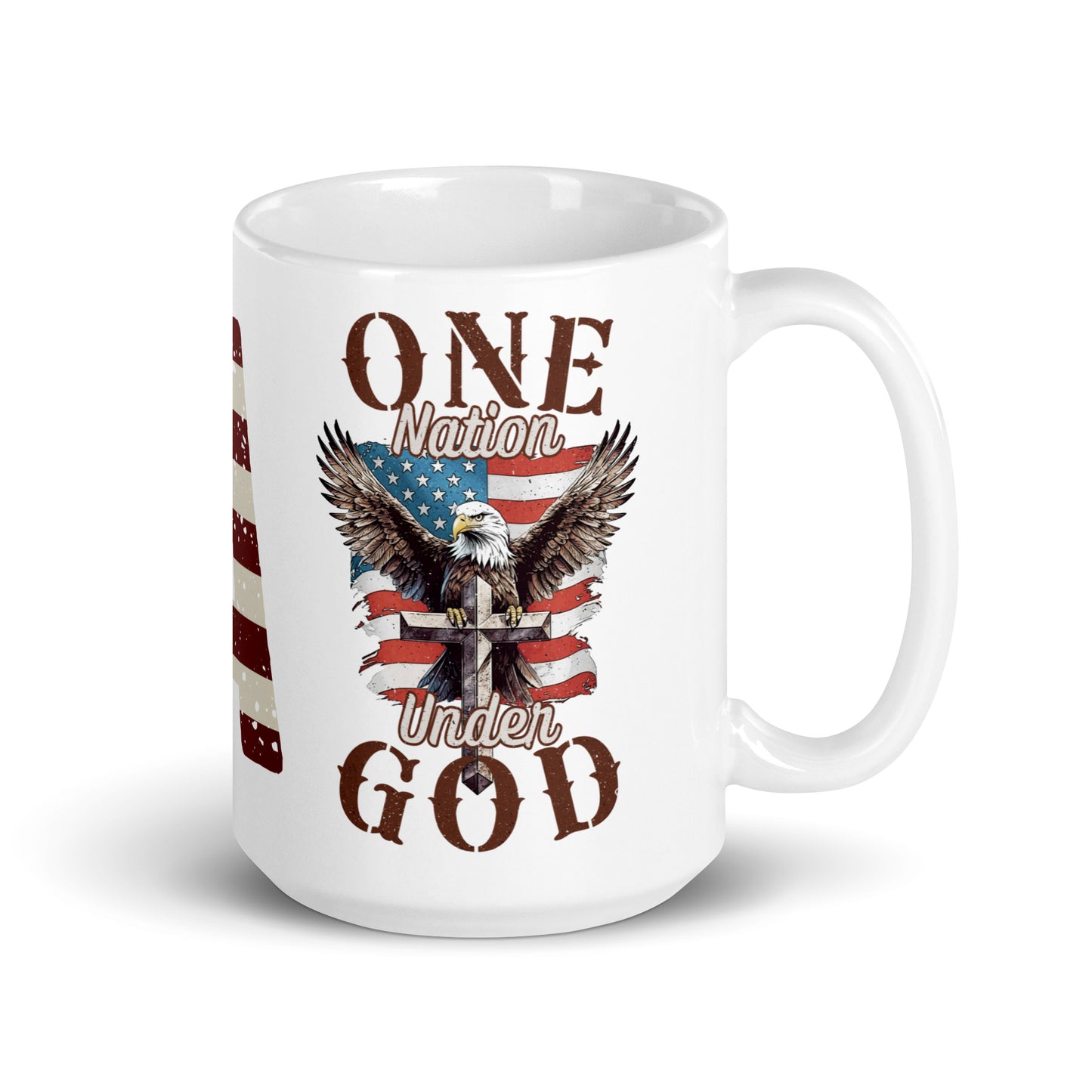 Patriotic Ceramic Mug White "USA One Nation Under God" M830019