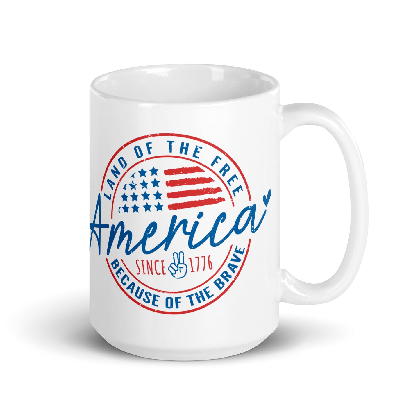 Patriotic Ceramic Mug White "America - Land of the Free" M830021