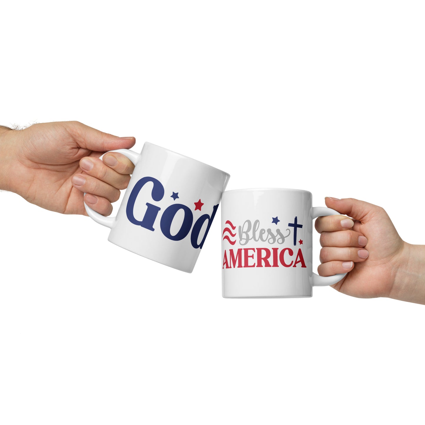 Patriotic Ceramic Mug White "God Bless America" M830003